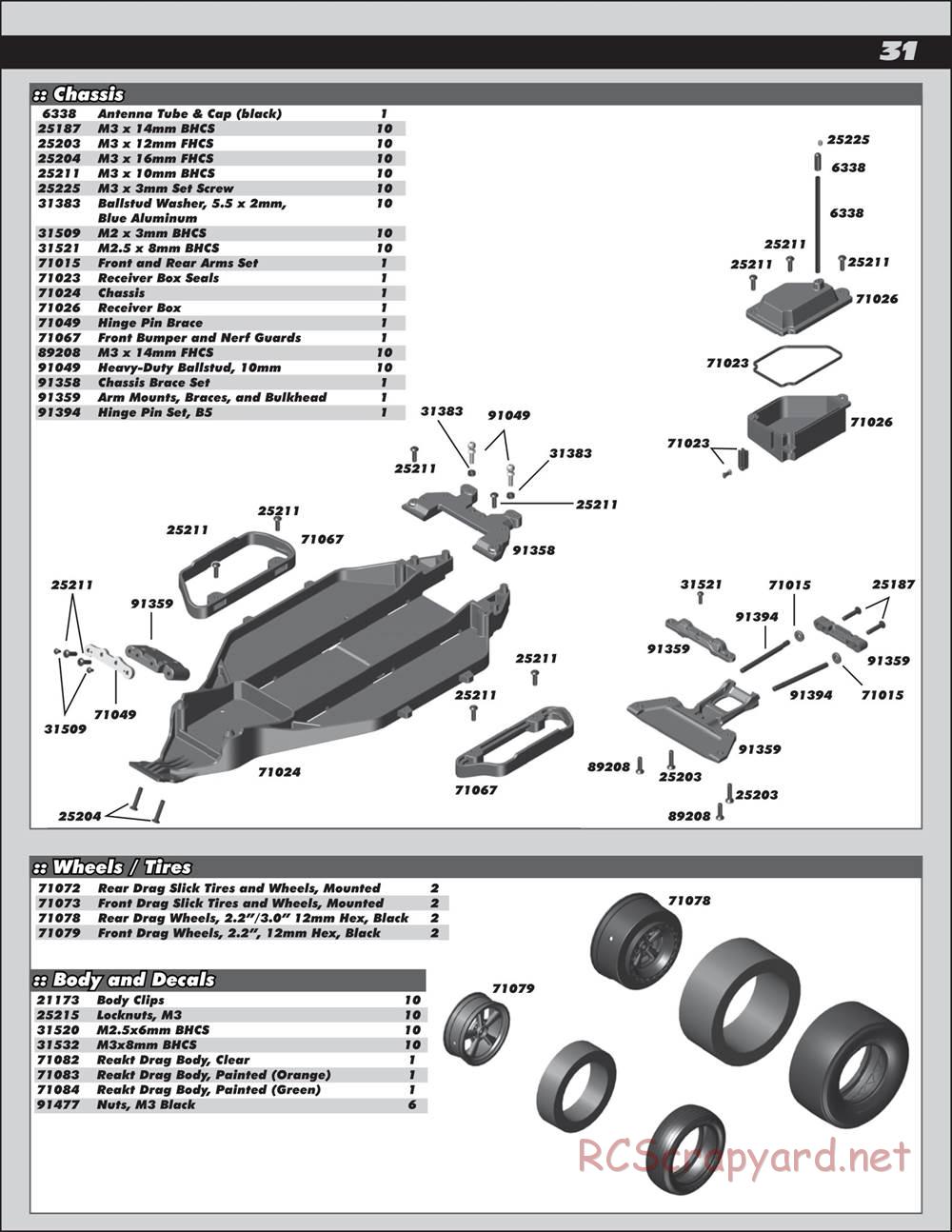 Team Associated - DR10 Drag Race Car - Manual - Page 31